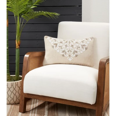 Saro Lifestyle Saro Lifestyle Beaded + Embroidered Decorative Pillow Cover 2 Saro Lifestyle Saro Lifestyle Beaded + Embroidered Decorative Pillow Cover - Image 2