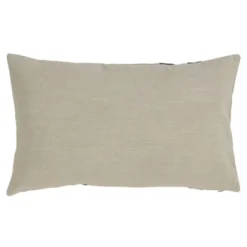12"x20" Oversize Down Filled Dual Band Lumbar Throw Pillow Natural/Navy - Saro Lifestyle