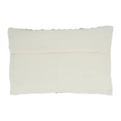 12"x20" Oversize Rope Design Down Filled Lumbar Throw Pillow Ivory - Saro Lifestyle