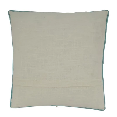 Saro Lifestyle Embroidered Fish Decorative Pillow Cover, Aqua, 18" 1 Saro Lifestyle Embroidered Fish Decorative Pillow Cover, Aqua, 18"