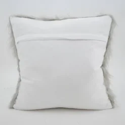 18"x18" Poly Filled Long Hair Faux Fur Square Throw Pillow - Saro Lifestyle