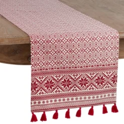 Saro Lifestyle Christmas Pattern Cotton Table Runner 12 Saro Lifestyle Christmas Pattern Cotton Table Runner -Winter Glow Store GUEST 5a91bbb1 c4fa 47ab 96e6 517deeb6999f