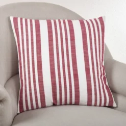 20"x20" Oversize Down Filled Striped Design Square Throw Pillow - Saro Lifestyle -Winter Glow Store GUEST 5b11fd9d f6c3 4895 8921 2f4ccd6c915e