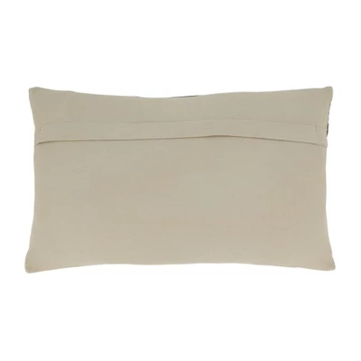 12"x20" Oversize Luxurious Hair On Leather Down Filled Lumbar Throw Pillow - Saro Lifestyle 1 12"x20" Oversize Luxurious Hair On Leather Down Filled Lumbar Throw Pillow - Saro Lifestyle