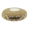 Saro Lifestyle Handle Design Woven Floor Pouf