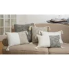 20"x20" Oversize Solid Square Throw Pillow With Tassels Cream - Saro Lifestyle