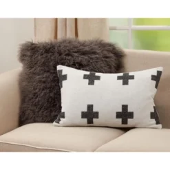 Saro Lifestyle Reversible Plus Sign Decorative Pillow Cover, Black/White, 16"x23" 4 Saro Lifestyle Reversible Plus Sign Decorative Pillow Cover, Black/White, 16"x23" -Winter Glow Store GUEST 5ca55907 5b12 40fe 8a64 ce40e20156c6