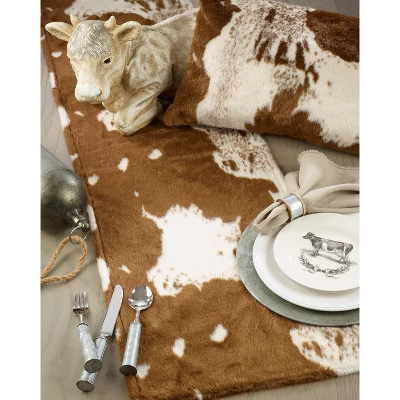 Saro Lifestyle Faux Fur Cow Hide Decorative Pillow Cover 4 Saro Lifestyle Faux Fur Cow Hide Decorative Pillow Cover - Image 4