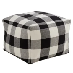 Saro Lifestyle Buffalo Plaid Design Floor Pouf -Winter Glow Store GUEST 5d69353b e13c 4c2f 9bfd 4e00ec4f2ad7