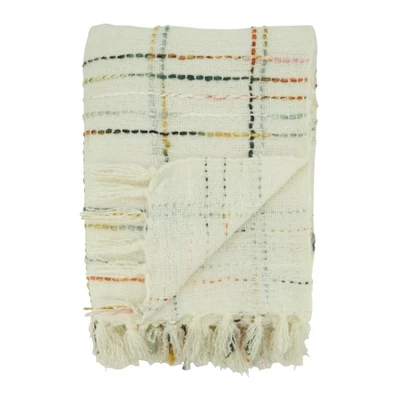 Saro Lifestyle Saro Lifestyle Crosshatch Design Throw Blanket, Multi, 50"x60" 1 Saro Lifestyle Saro Lifestyle Crosshatch Design Throw Blanket, Multi, 50"x60"