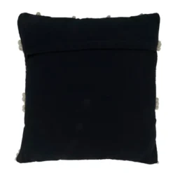 18"x18" Woven With Diamonds Design Knitted Square Throw Pillow Cover Black/White - Saro Lifestyle
