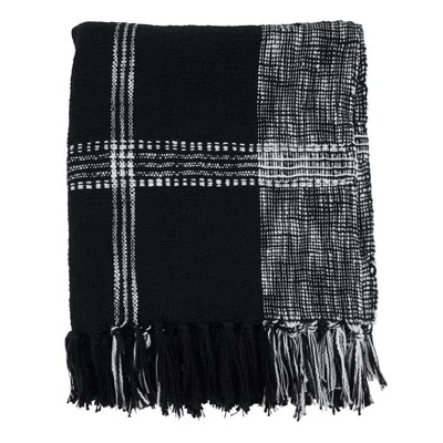 50"x70" Oversized Plaid Cotton Throw Blanket - Saro Lifestyle 4 50"x70" Oversized Plaid Cotton Throw Blanket - Saro Lifestyle - Image 4