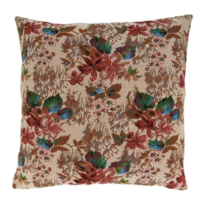Saro Lifestyle Jacquard Flowers Throw Pillow With Poly Filling 3 Saro Lifestyle Jacquard Flowers Throw Pillow With Poly Filling - Image 3