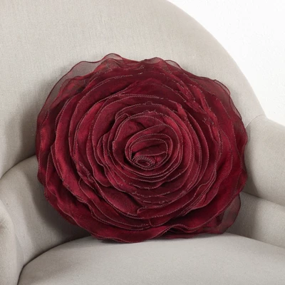 Saro Lifestyle Rose Design Throw Pillow 2 Saro Lifestyle Rose Design Throw Pillow - Image 2