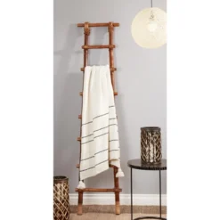 Saro Lifestyle Throw With Stripe Design And Chunky Tassels, Beige, 50"x60" 5 Saro Lifestyle Throw With Stripe Design And Chunky Tassels, Beige, 50"x60" -Winter Glow Store GUEST 63cd3dad 77ab 4d82 adb4 3a1233215041