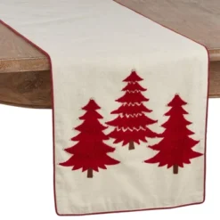 Saro Lifestyle Embroidered Christmas Tree Dining Table Runner -Winter Glow Store GUEST 63ce5e6b 5789 4917 b004 dffe806b1987