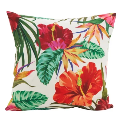 18"x18" Island Bloom Statement Poly Filled Throw Pillow - Saro Lifestyle 3 18"x18" Island Bloom Statement Poly Filled Throw Pillow - Saro Lifestyle - Image 3