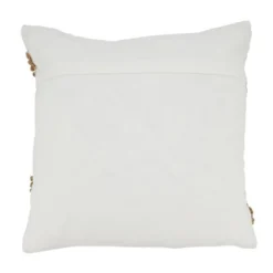 20"x20" Oversize Textured Zig Zag Woven Down Filled Square Throw Pillow Ivory - Saro Lifestyle