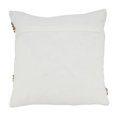 20"x20" Oversize Textured Zig Zag Woven Down Filled Square Throw Pillow Ivory - Saro Lifestyle 1 20"x20" Oversize Textured Zig Zag Woven Down Filled Square Throw Pillow Ivory - Saro Lifestyle