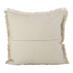 20"x20" Oversize Down Filled Fringed Diamond Square Throw Pillow - Saro Lifestyle