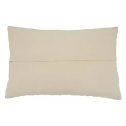 Saro Lifestyle Down-Filled Woven Stripe Design Throw Pillow, Natural, Natural, 16" X 24"