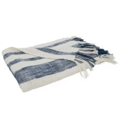 Saro Lifestyle Saro Lifestyle Cotton Throw With Banded Design, Navy Blue, 50"x60" 6 Saro Lifestyle Saro Lifestyle Cotton Throw With Banded Design, Navy Blue, 50"x60" -Winter Glow Store GUEST 6726eab2 53cf 4239 932f 4de86f6569fa