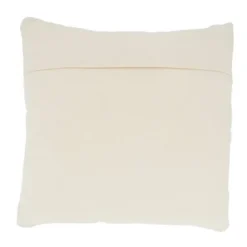 18"x18" Diamond Design Woven Square Pillow Cover Ivory - Saro Lifestyle