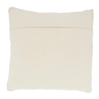 18"x18" Diamond Design Woven Square Pillow Cover Ivory - Saro Lifestyle 1 18"x18" Diamond Design Woven Square Pillow Cover Ivory - Saro Lifestyle