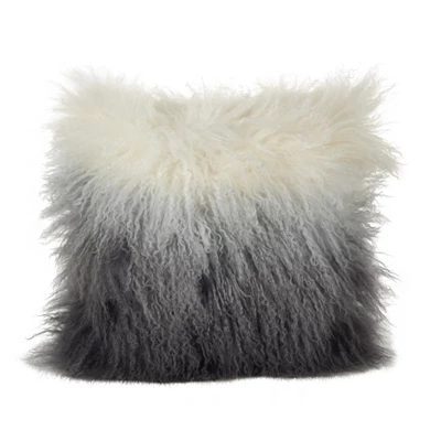 Saro Lifestyle Mongolian Collection Mongolian Lamb Fur Wool Throw Pillow, Poly Filled 1 Saro Lifestyle Mongolian Collection Mongolian Lamb Fur Wool Throw Pillow, Poly Filled