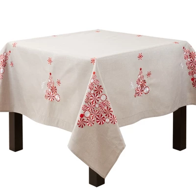 Saro Lifestyle Holiday Tablecloth With Peppermint Christmas Tree Design 5 Saro Lifestyle Holiday Tablecloth With Peppermint Christmas Tree Design - Image 5