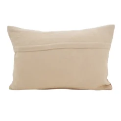 12"x20" Oversize Boho Twist Down Filled Lumbar Throw Pillow Beige - Saro Lifestyle