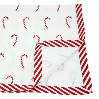 Saro Lifestyle Christmas Table Runner With Candy Cane Border 1 Saro Lifestyle Christmas Table Runner With Candy Cane Border