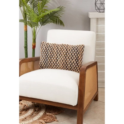 12"x20" Oversized Rope Design Down Filled Lumbar Throw Pillow Navy Blue - Saro Lifestyle 2 12"x20" Oversized Rope Design Down Filled Lumbar Throw Pillow Navy Blue - Saro Lifestyle - Image 2