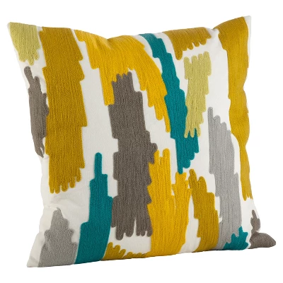 20"x20" Embroidered Brushstroke Design Throw Pillow - Saro Lifestyle 2 20"x20" Embroidered Brushstroke Design Throw Pillow - Saro Lifestyle - Image 2