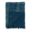 Saro Lifestyle Saro Lifestyle Mudcloth Design Throw Blanket, Indigo, 50"x60"