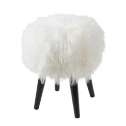 Saro Lifestyle Mongolian Lamb Fur Stool 15 Saro Lifestyle Mongolian Lamb Fur Stool -Winter Glow Store GUEST 70ca1297 22fa 42c6 8de9 19dd6bee9e2f