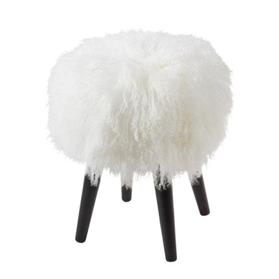 Saro Lifestyle Mongolian Lamb Fur Stool 8 Saro Lifestyle Mongolian Lamb Fur Stool - Image 8