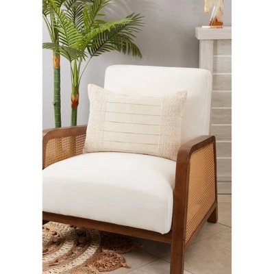 Textured Striped Throw Pillow Cover Natural - Saro Lifestyle 2 Textured Striped Throw Pillow Cover Natural - Saro Lifestyle - Image 2