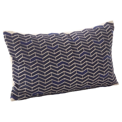 14"x22" Oversize Marcella Chevron Design Lumbar Throw Pillow - Saro Lifestyle 3 14"x22" Oversize Marcella Chevron Design Lumbar Throw Pillow - Saro Lifestyle - Image 3