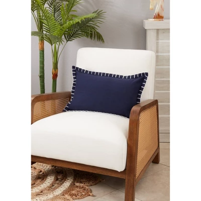 20"x20" Oversize Minimalist Chic Chunky Whip Stitch Poly Filled Square Throw Pillow Navy Blue - Saro Lifestyle 2 20"x20" Oversize Minimalist Chic Chunky Whip Stitch Poly Filled Square Throw Pillow Navy Blue - Saro Lifestyle - Image 2