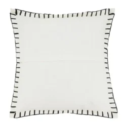 20"x20" Oversize Minimalist Chic Chunky Whip Stitch Poly Filled Square Throw Pillow White - Saro Lifestyle