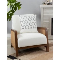 Saro Lifestyle Cord Applique Decorative Pillow Cover, Blue, 18"