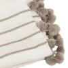 50"x60" Pom-Pom Design Throw Blanket Ivory - Saro Lifestyle
