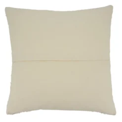 Saro Lifestyle Fringe Stripe Design Throw Pillow With Down Filling, Ivory, Ivory, 22" X 22"