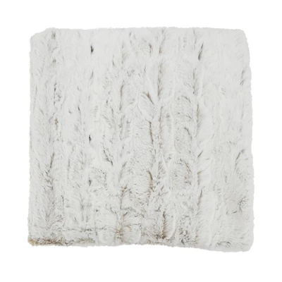 50"x60" Soft Serenity Faux Fur Throw Blanket Natural - Saro Lifestyle 1 50"x60" Soft Serenity Faux Fur Throw Blanket Natural - Saro Lifestyle