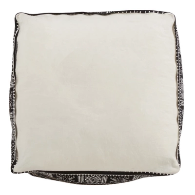 Saro Lifestyle Mudcloth Pouf, 20"x20"x14" Square, Black 1 Saro Lifestyle Mudcloth Pouf, 20"x20"x14" Square, Black