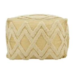Saro Lifestyle Tufted Pouf With Foil Print Design 10 Saro Lifestyle Tufted Pouf With Foil Print Design -Winter Glow Store GUEST 814bf15b 7c4d 4fc5 ba06 311b6c7c61b3