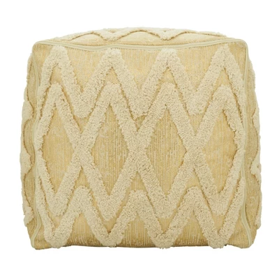 Saro Lifestyle Tufted Pouf With Foil Print Design 5 Saro Lifestyle Tufted Pouf With Foil Print Design - Image 5