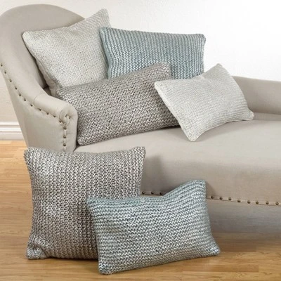 Down Filled Knitted Design Throw Pillow Ivory - Saro Lifestyle 1 Down Filled Knitted Design Throw Pillow Ivory - Saro Lifestyle