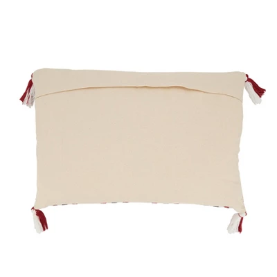 Saro Lifestyle Tasseled Plaid Outdoor Down Filled Throw Pillow 1 Saro Lifestyle Tasseled Plaid Outdoor Down Filled Throw Pillow